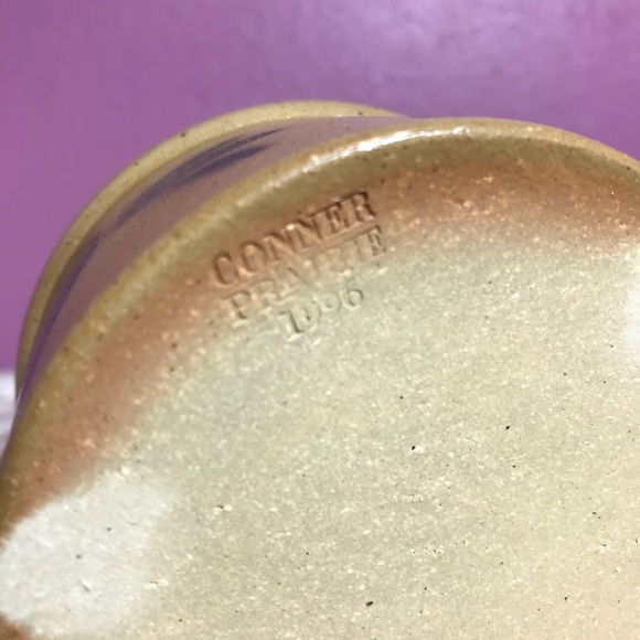 Conner Prairie Mini Ramekin Crock Pottery Blue Heart EUC Collectible Antique Fun - Picture 4 of 10